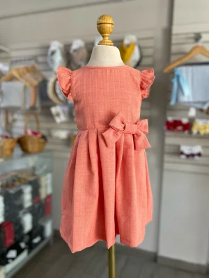 34137. Vestido con detalle de moñito en salmon