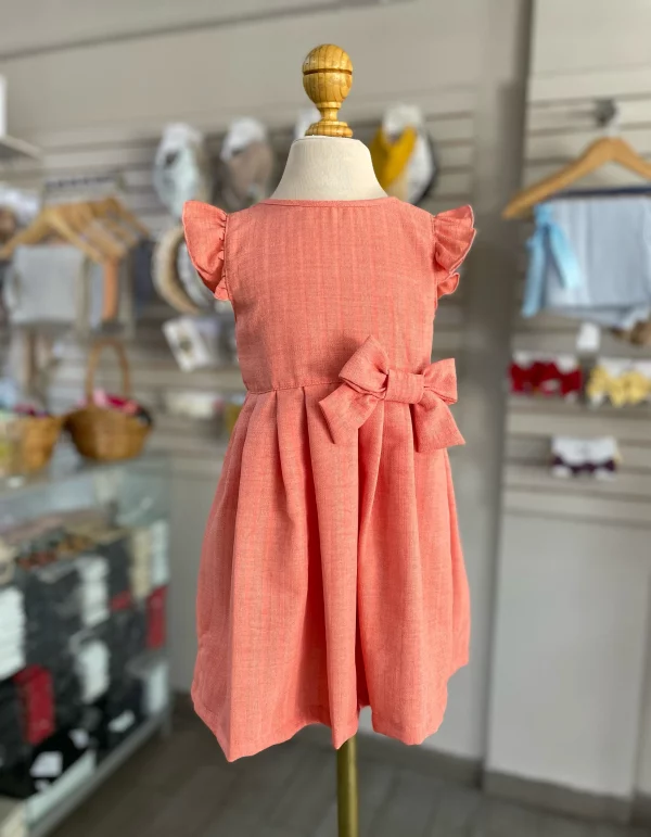 34137. Vestido con detalle de moñito en salmon