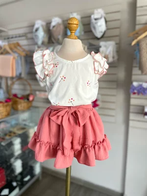 34147. Conjunto de faldita salmon