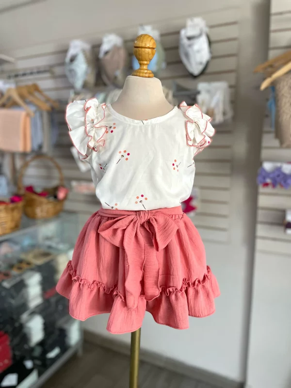34147. Conjunto de faldita salmon