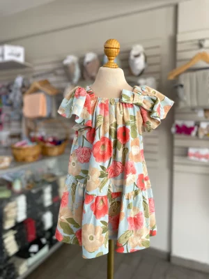 34161. Vestido de flores naranjas