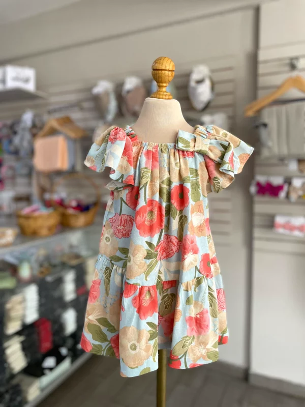 34161. Vestido de flores naranjas