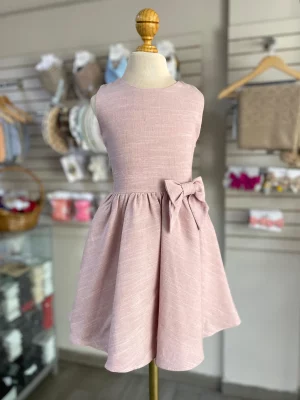 34171. Vestido de lino con detalle de moñito