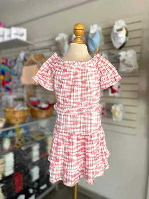 34172. Conjunto de faldita blanco con rosa