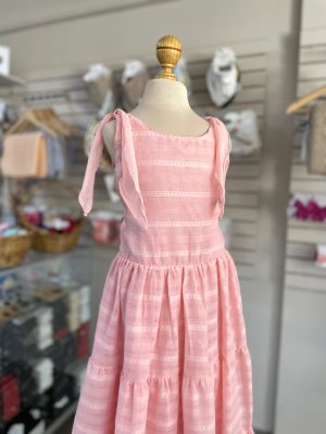 34179. Vestido rosa con detalle en los hombros