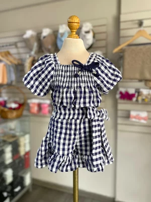 34186. Conjunto de cuadritos azul y blanco