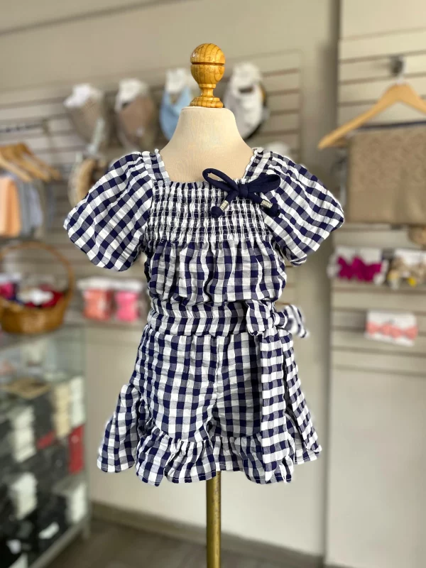 34186. Conjunto de cuadritos azul y blanco