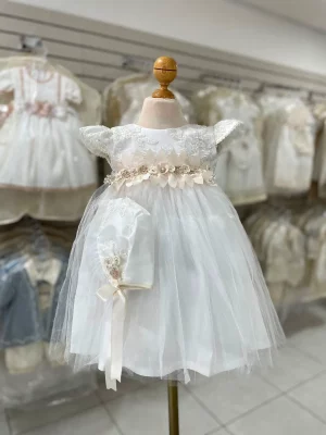 7339. Ropon ivory con detalle de tul
