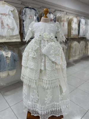 34245. Ropon extra largo con detalle de tres flores