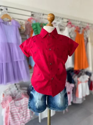 13212. Conjunto de camisa roja y short