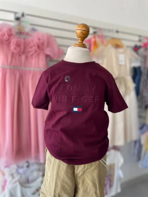 13217. Camiseta Tommy en color tinto