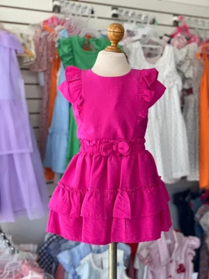 34266. Conjunto de faldita rosa fucsia