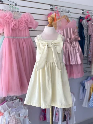 34302. Vestido de lino con detalle de moño