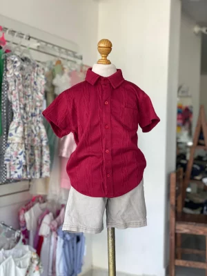 34338. Conjunto de camisa en color rojo