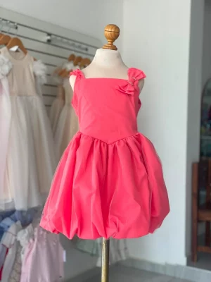 34381. Vestido rosa con detalle de moño